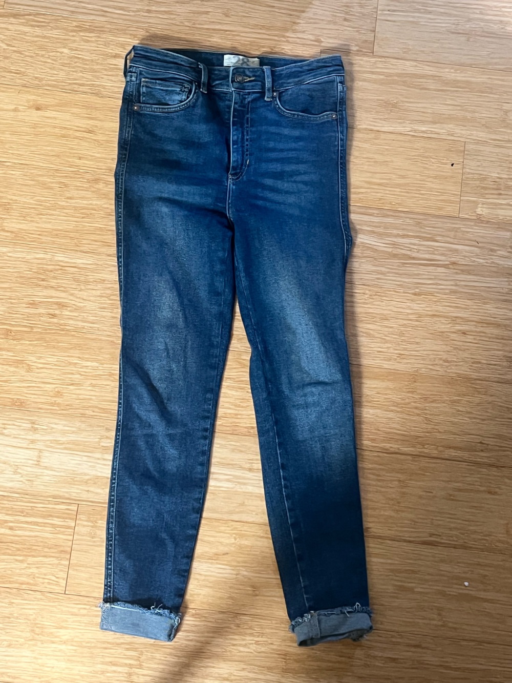 Free People Slim Skinny Jeans in Dark Blue Wash